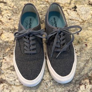 Excellent Condition, SeaVees Legend Sneaker, Made for J.Crew, Grey Wool, Size 8
